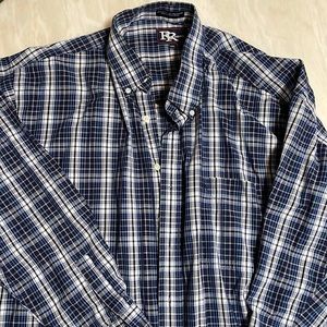 Resistor blue plaid long sleeve button down.